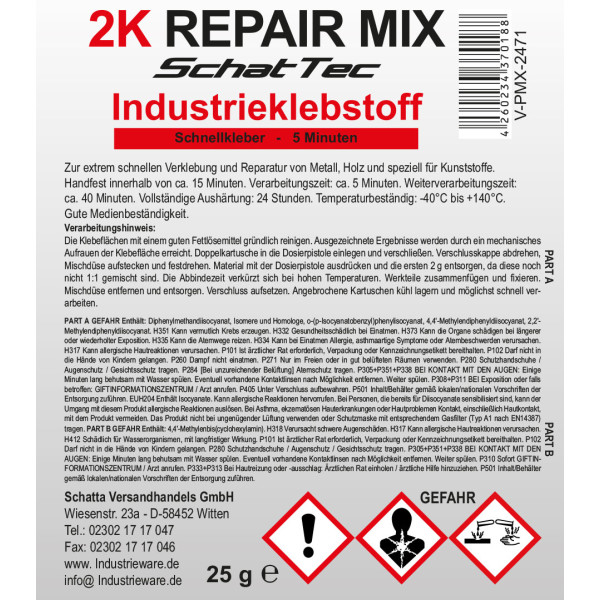 2-K PUR Repair-Mix 25g Kunststoffkleber