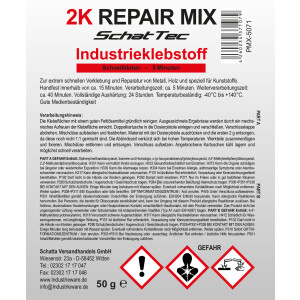 Repair-Mix 50ml 2K PUR Klebstoff schwarz 5 Minuten inkl. Mischer