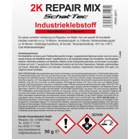 Repair-Mix 50ml 2K PUR Klebstoff schwarz 5 Minuten inkl. Mischer