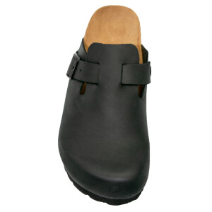 Leder Clogs schwarz 44