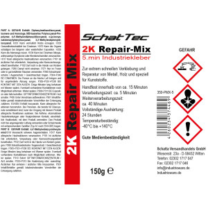 2-K PUR Repair-Mix 150g Kunststoffkleber Set